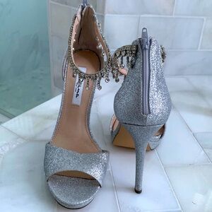 Nina Glitter & Jeweled Platform Heels